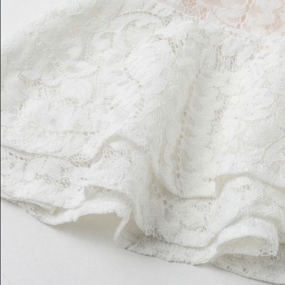 White Lace V-Neck Mini Dress NWT - Small - Picture 8 of 13